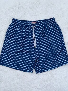 The Endless Summer Men’s XXL Boardshorts Shark Navy Blue Patterned Pockets